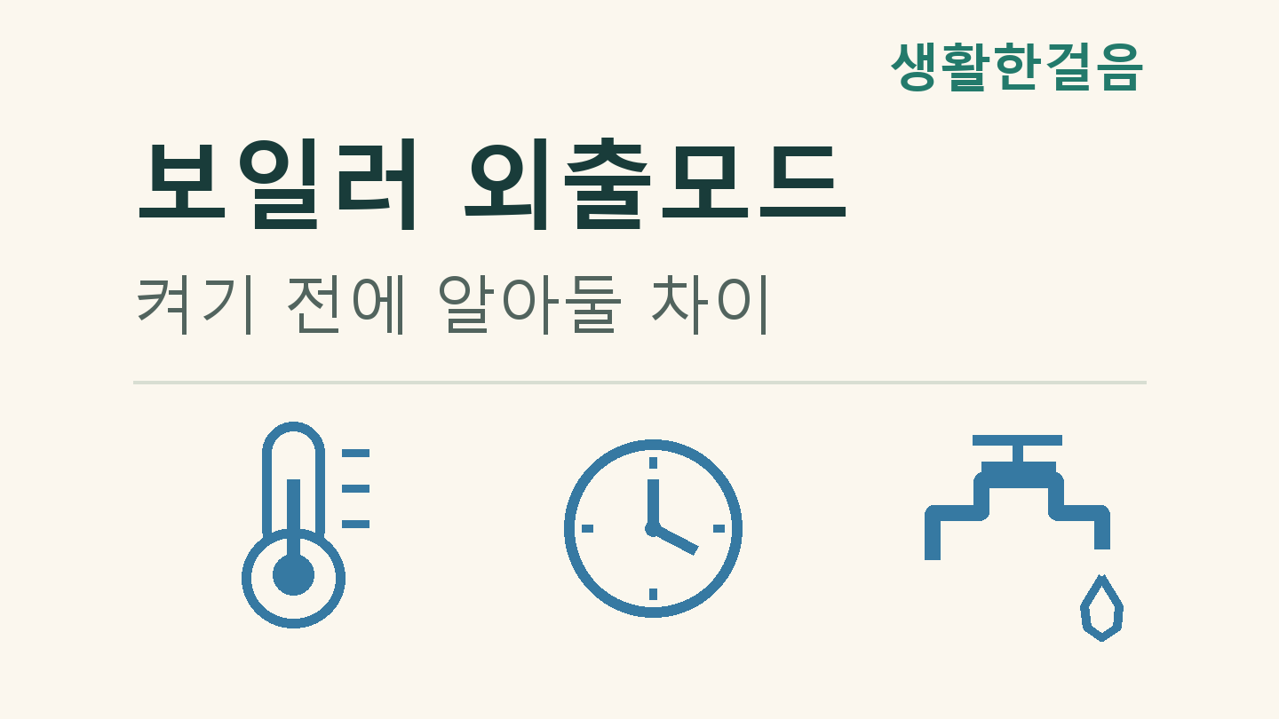 보일러 외출모드, 켜기 전에 알아둘 제품별&nbsp;차이