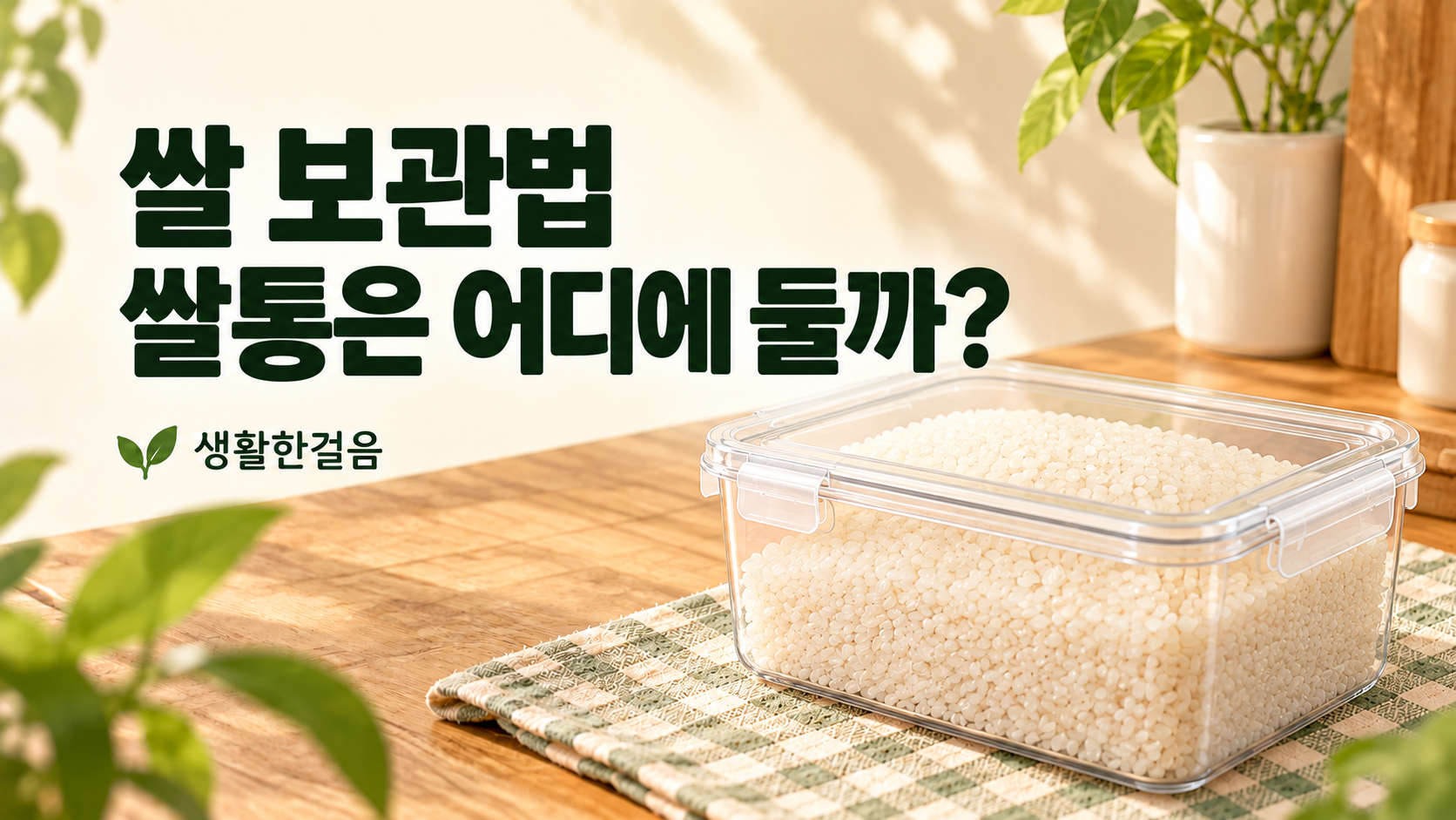 쌀 보관법: 쌀통은 어디에 두는 게 좋을까?